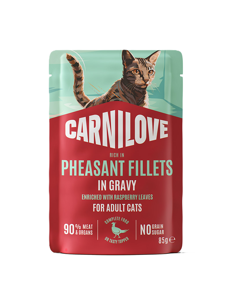 Carnilove Cat Pouch Gravy rich in Pheasant enriched with Raspberry Leaves 85g