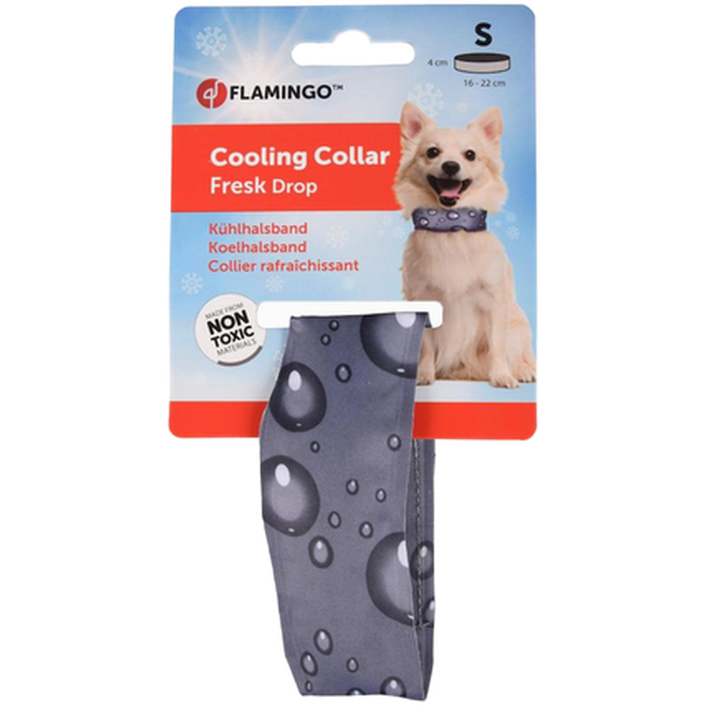 Flamingo - Cooling Collar Fresk Drop Grey M 28-36cm - Hund - Hundens Apotek - Dyrekassen.no