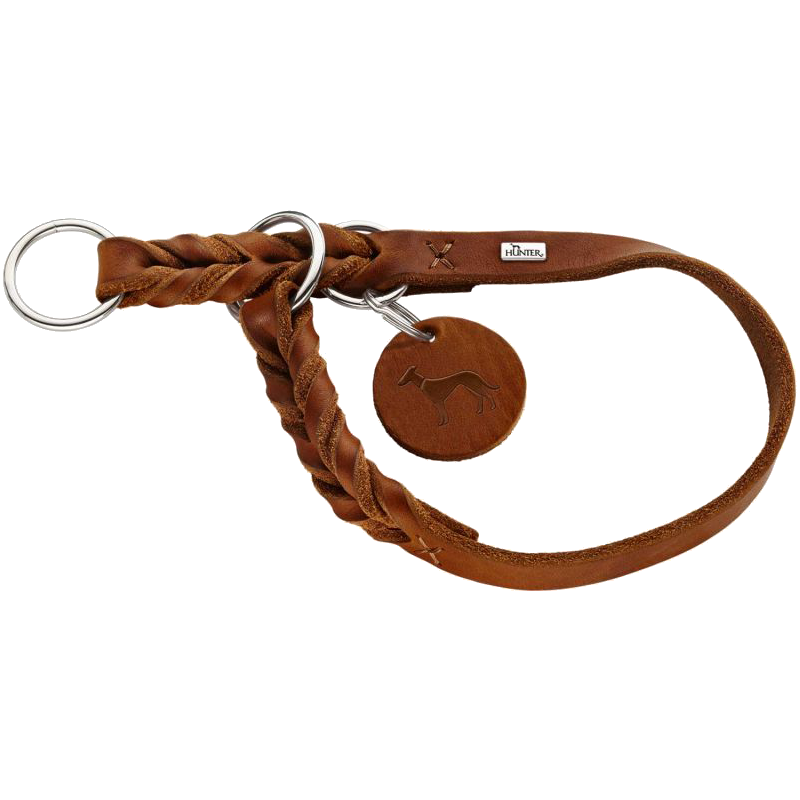 Dog Collar Training Solid Education Half Choke Brown Medium/Large