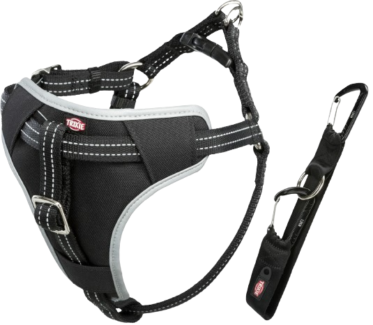Trixie - Bilsele Dog Protect, S/M: 40-55 cm/17 mm, svart (ny karabinkrok) - Hund - Hundebur - Reisetilbehør - Dyrekassen.no