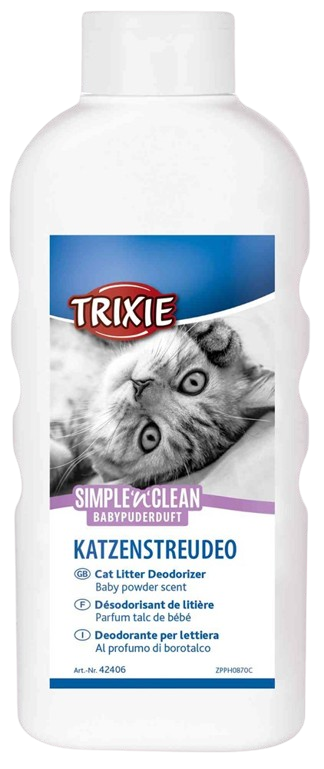 Trixie - Simple ́n ́Clean kattesand deodorant, 750 g, babypulver - Katt - Helse og pels - Hygiene - Poter og klør - Kattespader - Dyrekassen.no