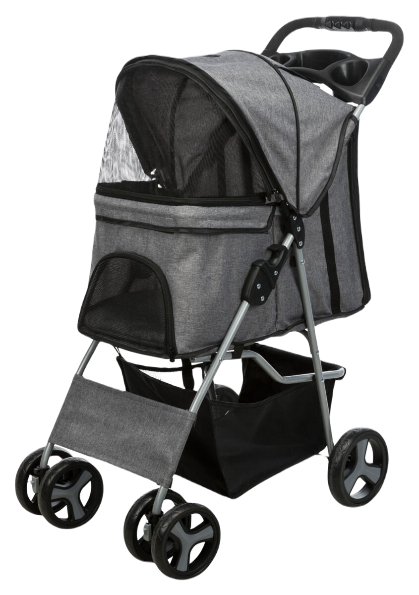 Hundvagn, Grå 47×h100×80 cm max 15 kg