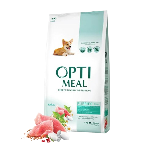 Optimeal - Puppy All Breeds Healthy Digestion Turkey Tørrfôr Til Hund 12 kg - Hund - Hundefôr - Dyrekassen.no