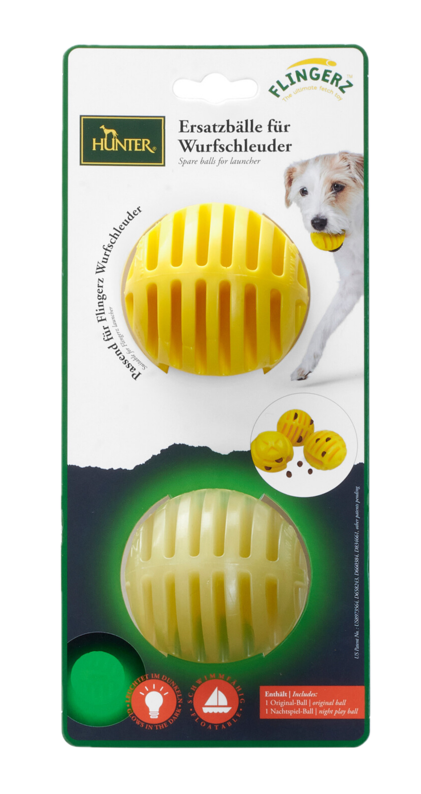 Hundeleketøy Flingerz erstatningssett pakke med to