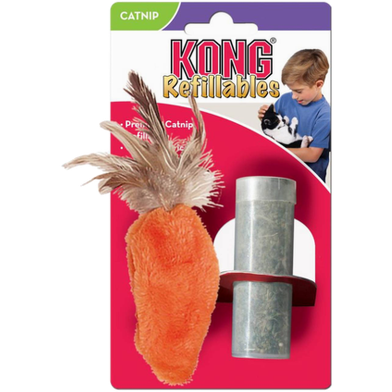 Cat Refillable Catnip Feather Top Carrot 13x6x1cm