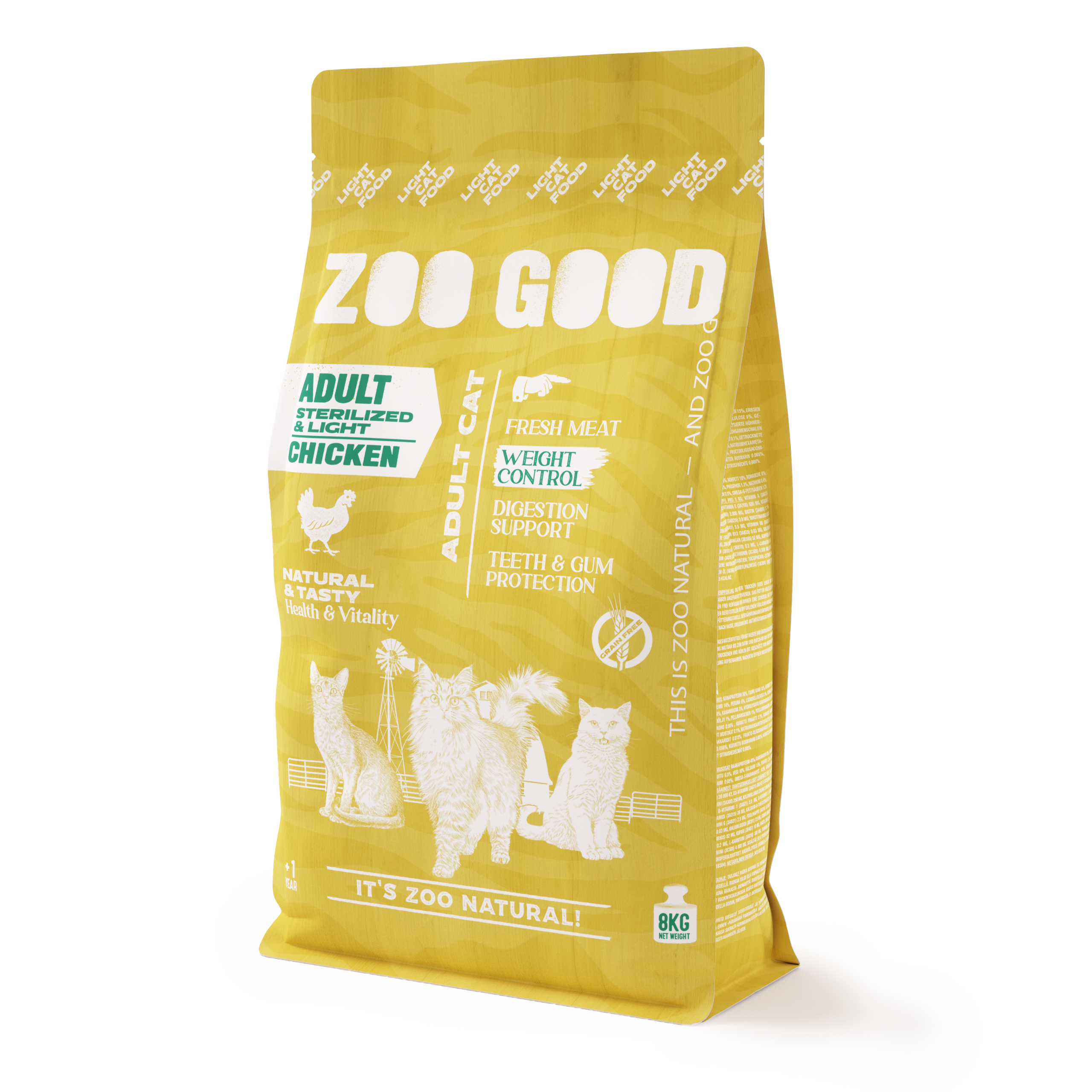 ZOO GOOD Sterilisert vekttap/lett kornfri kylling for voksne - kattemat