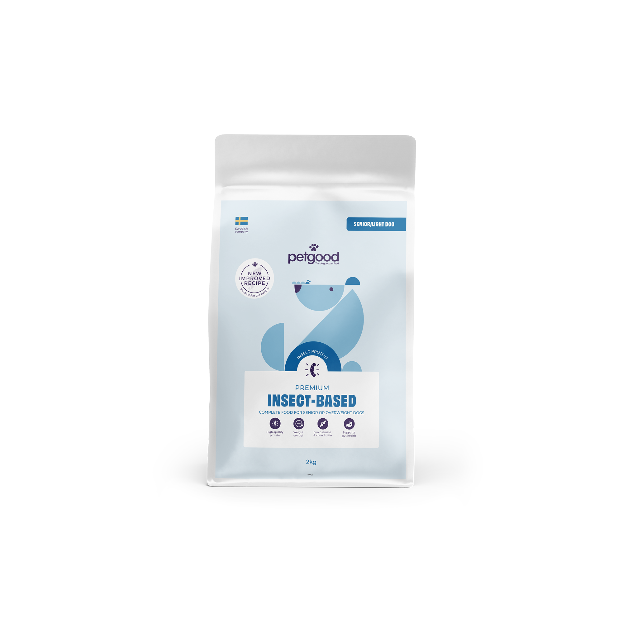 Petgood insektbasert hundefôr Senior/Light