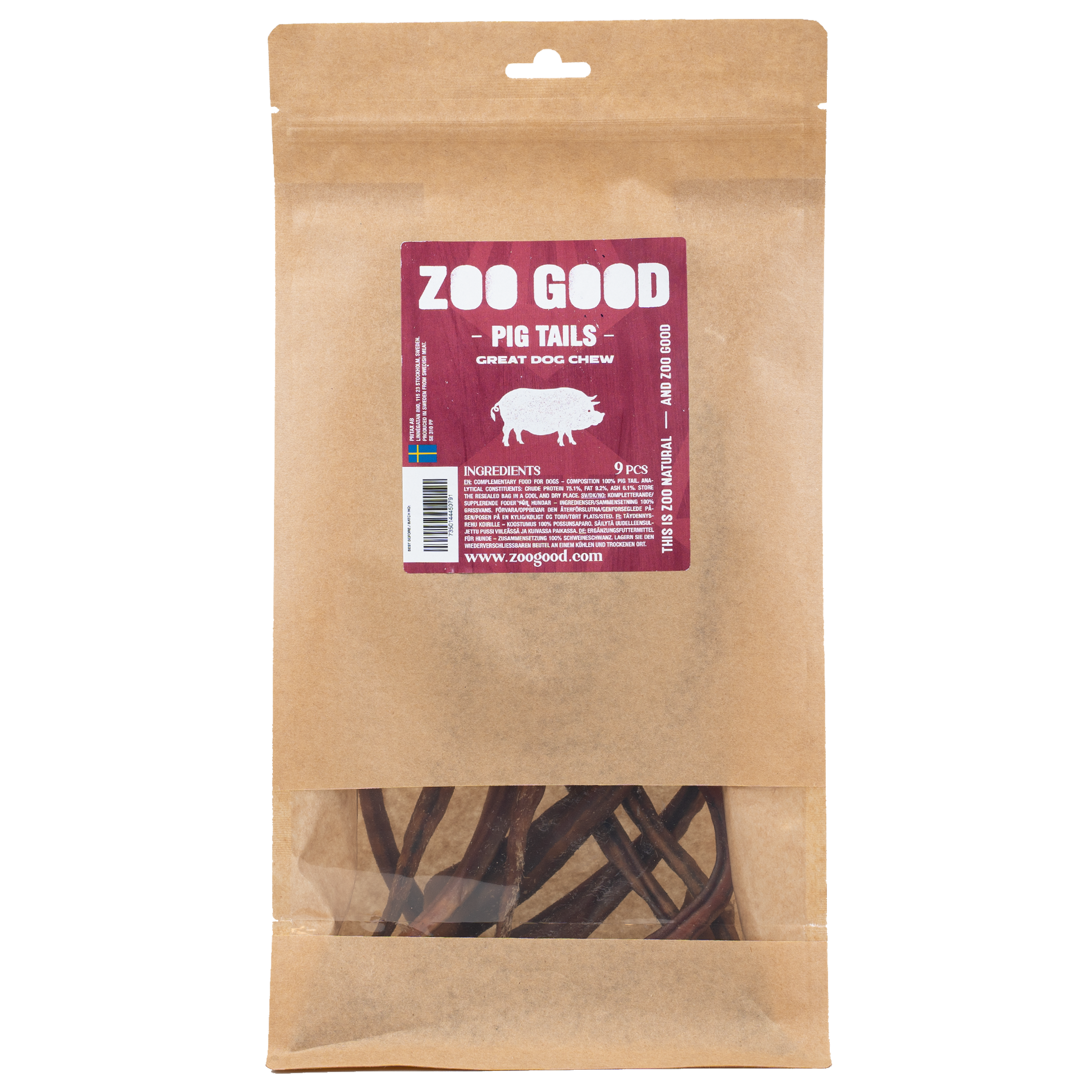 ZOO GOOD 9-pakning med grisehaler