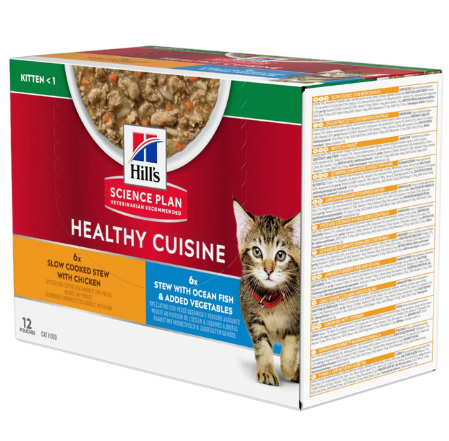 Hills Science Plan Kitten Healthy Cuisine Stews Chicken, Fish & Vegetables 12 x 80g
