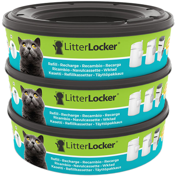 LitterLocker - Refill - Påfyllingskassetter 3-pakning - Katt - Helse og pels - Hygiene - Poter og klør - Kattespader - Dyrekassen.no