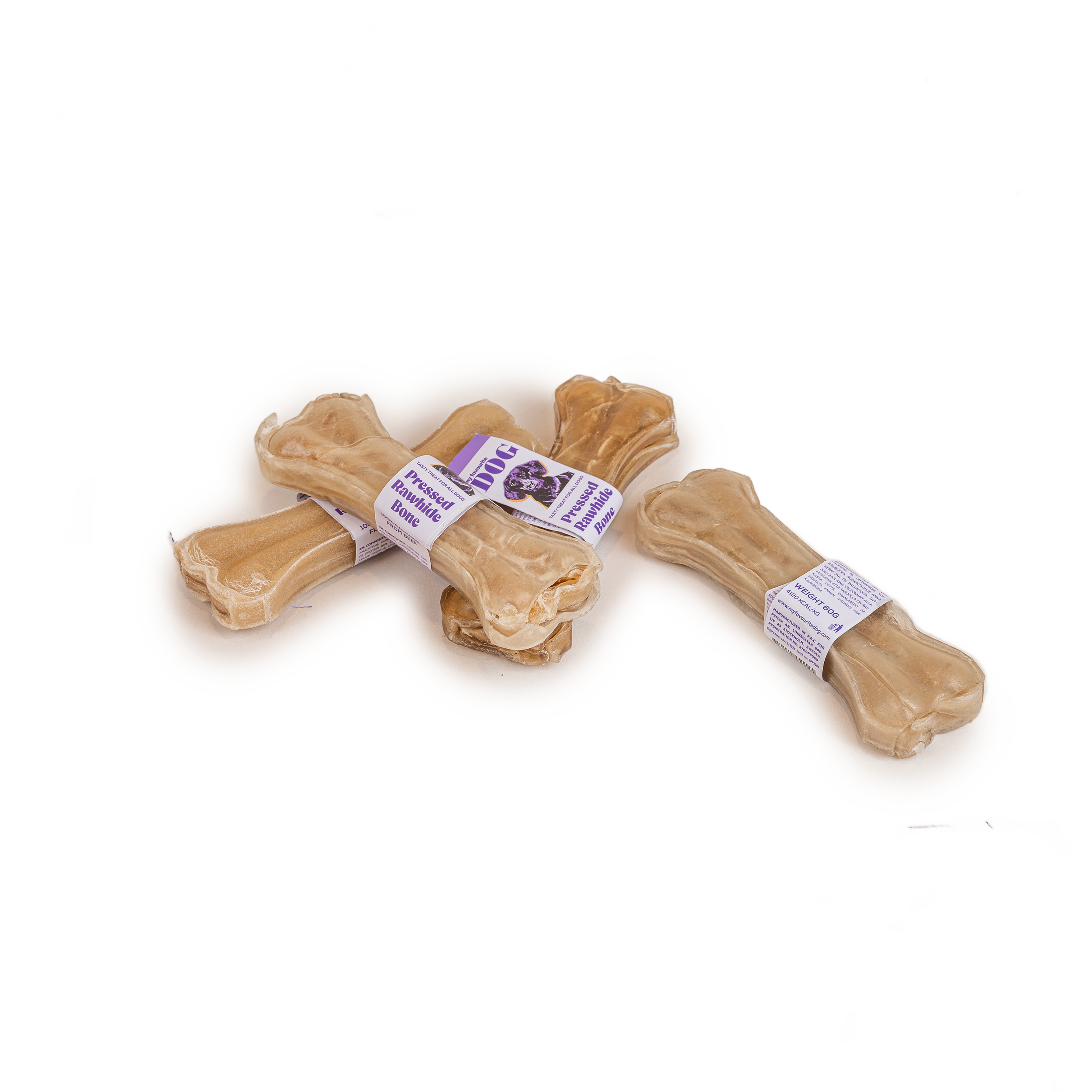 My favourite DOG Presset tyggebein av råhud - Naturell 12,5 cm