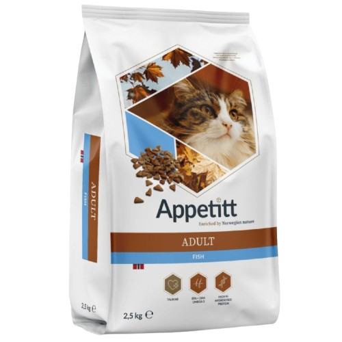 APPETITT - Cat Adult Fish 2,5 kg - Katt - Helse og pels - Kosttilskudd - Tørrfôr - Dyrekassen.no