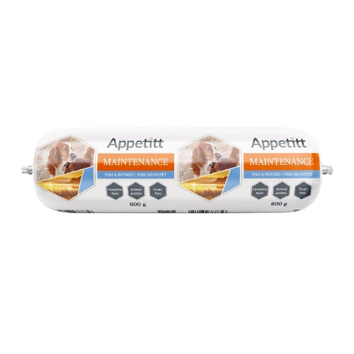 APPETITT - Pølse Maintenance Fish and Poteto 800g - Hund - Våtfôr - Dyrekassen.no