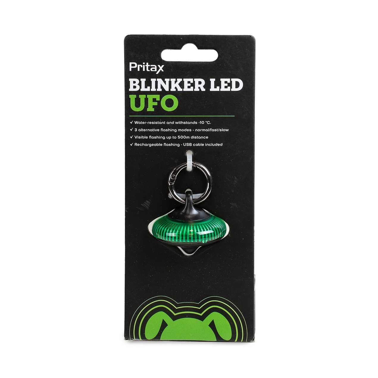 Blinkende LED UFO, 5x6,5cm, Grønn