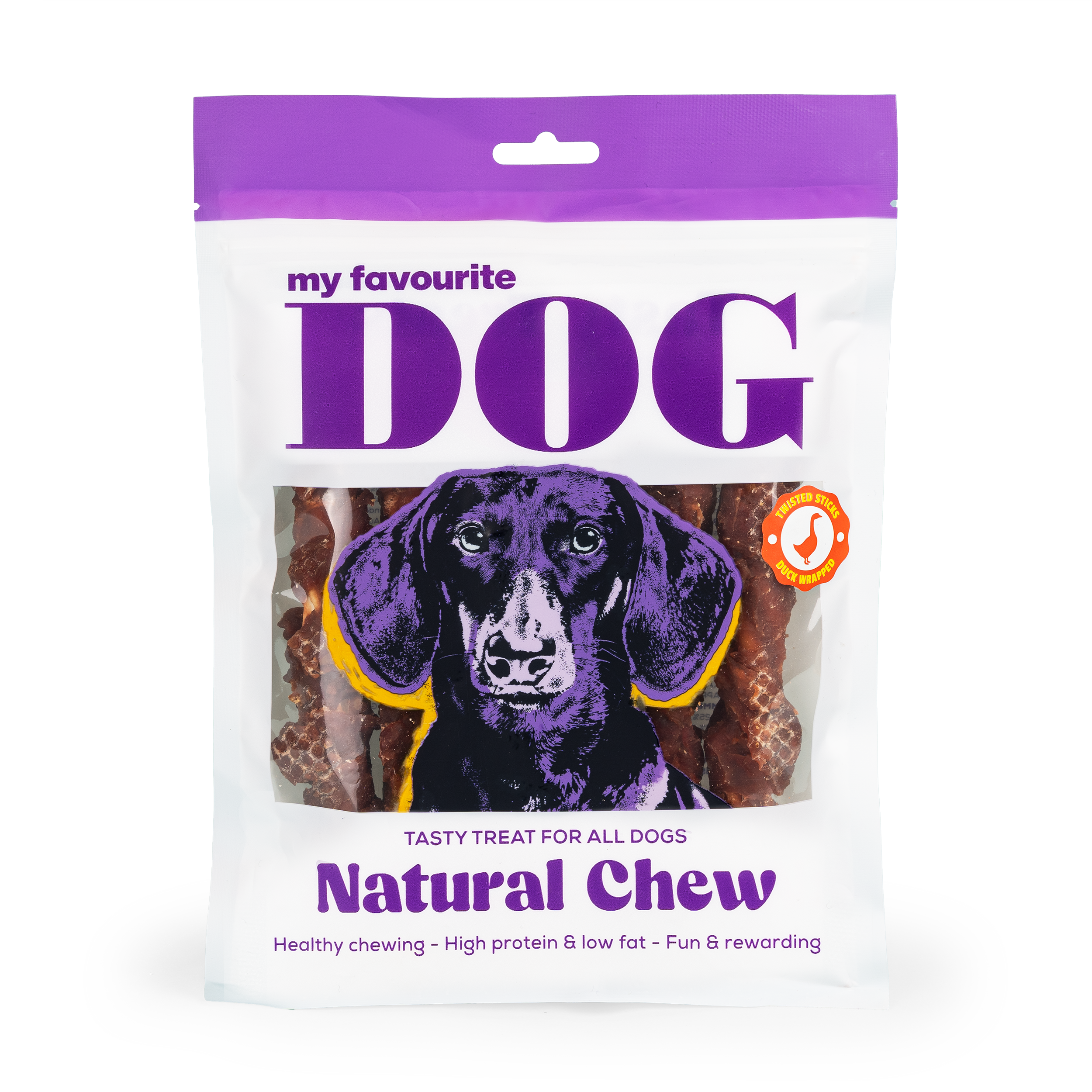 My favourite DOG - Twisted Rawhide Sticks XL - Duck 17 cm, 375 g, 8-pk. - Hund - Hundegodteri - Dyrekassen.no