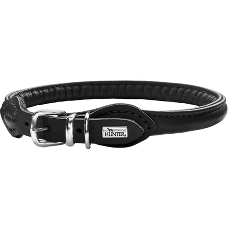 Hunter - Dog Collar Round & Soft Black Medium - Hund - Hundebur - Hundehalsbånd - Dyrekassen.no