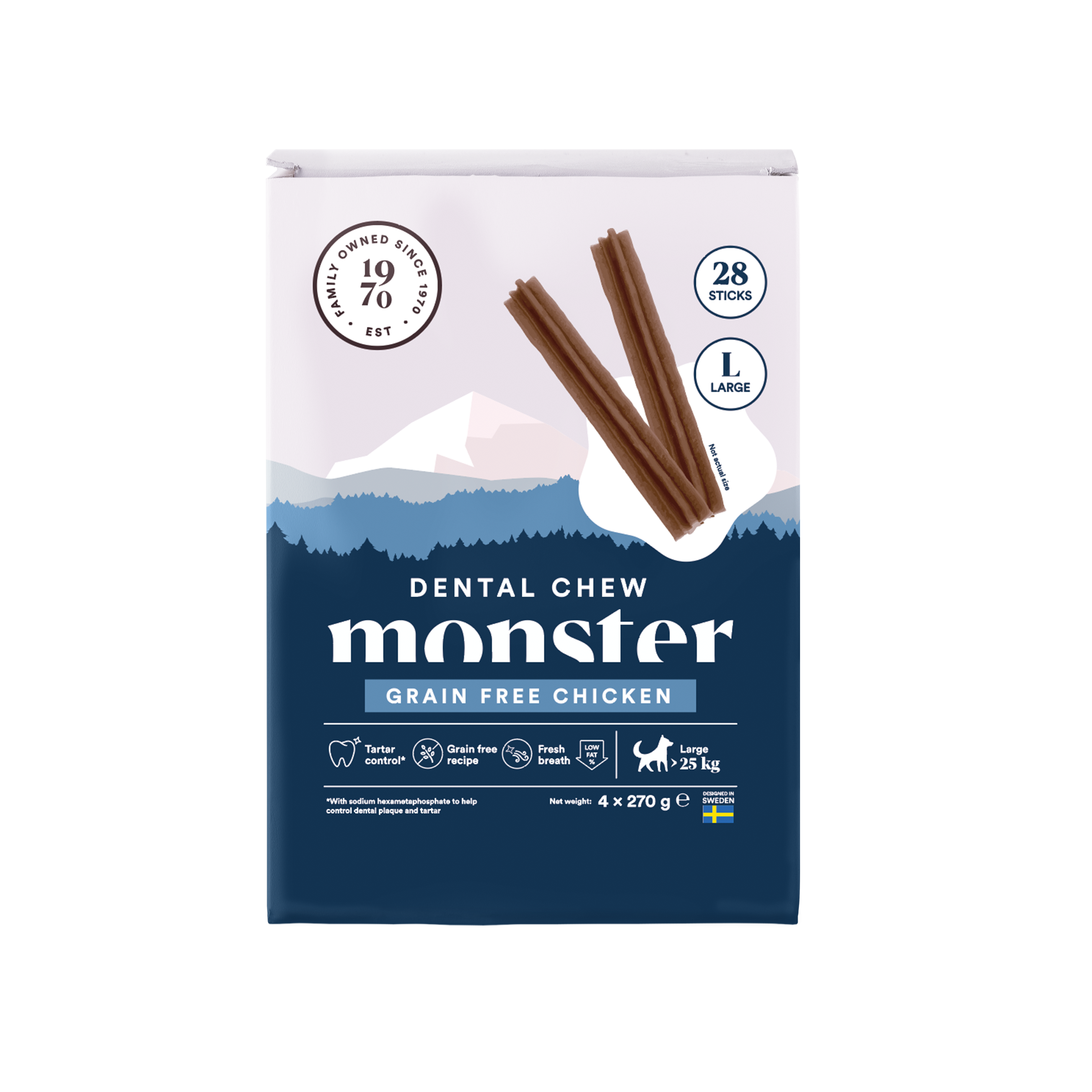 Monster Pet Food Dog Dental Chew Grain Free Chicken Month