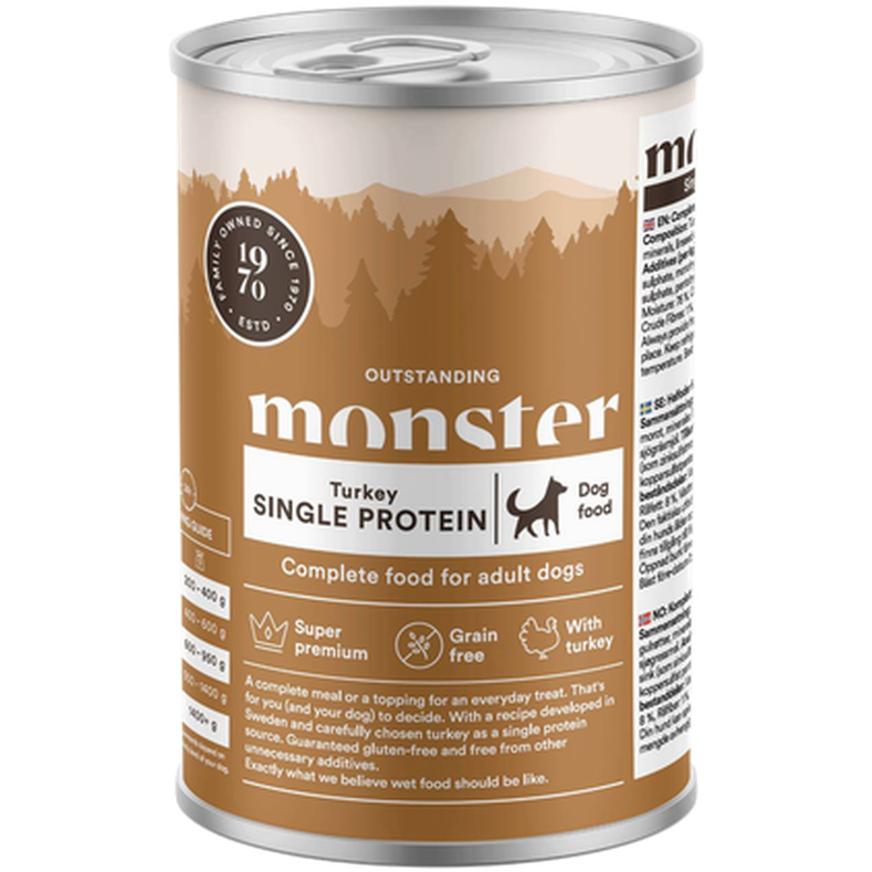 Dog Adult Single Turkey Burk 400 g