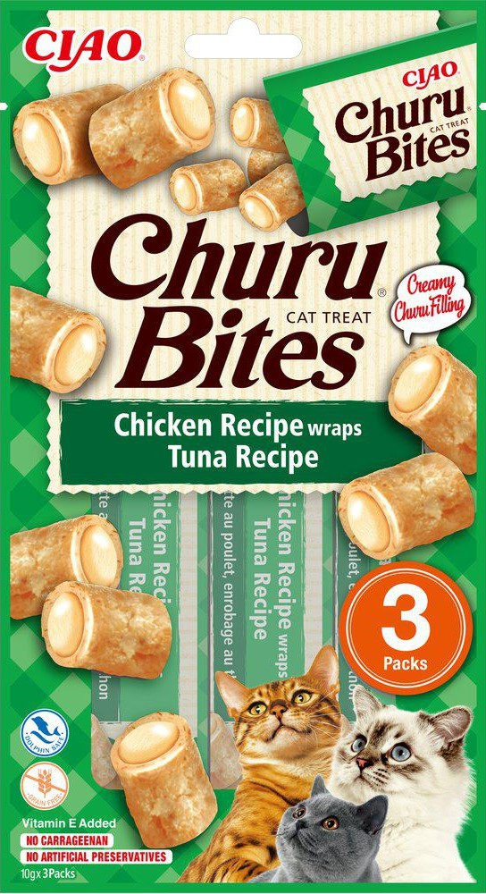 Churu Cat Bites kylling- og tunfiskwrap, 3-pk.