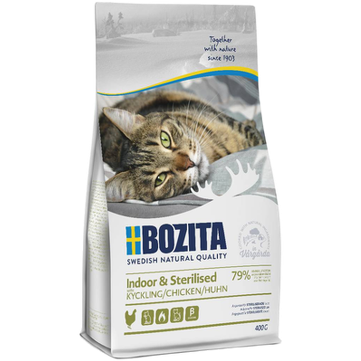 Bozita Katt - Innendørs og sterilisert kylling 10 kg - Katt - Helse og pels - Kosttilskudd - Tørrfôr - Dyrekassen.no
