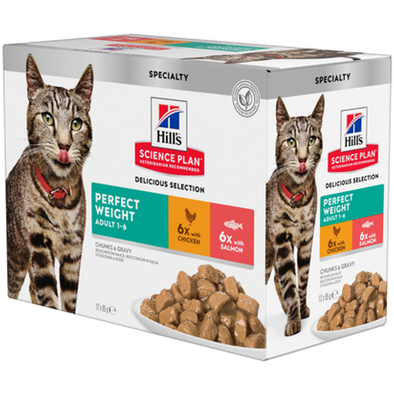 Adult Perfect Weight Chicken Salmon Pouch - Wet Cat Food 12 x 85 g - Pouch