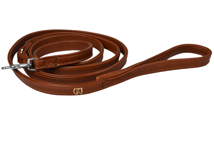 Hundkoppel/Kattkoppel Skinn Cognac 180 cm, 20 mm