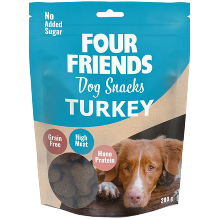 FourFriends - Hundesnacks kalkun 200 g - Hund - Godbiter og snacks - Dyrekassen.no