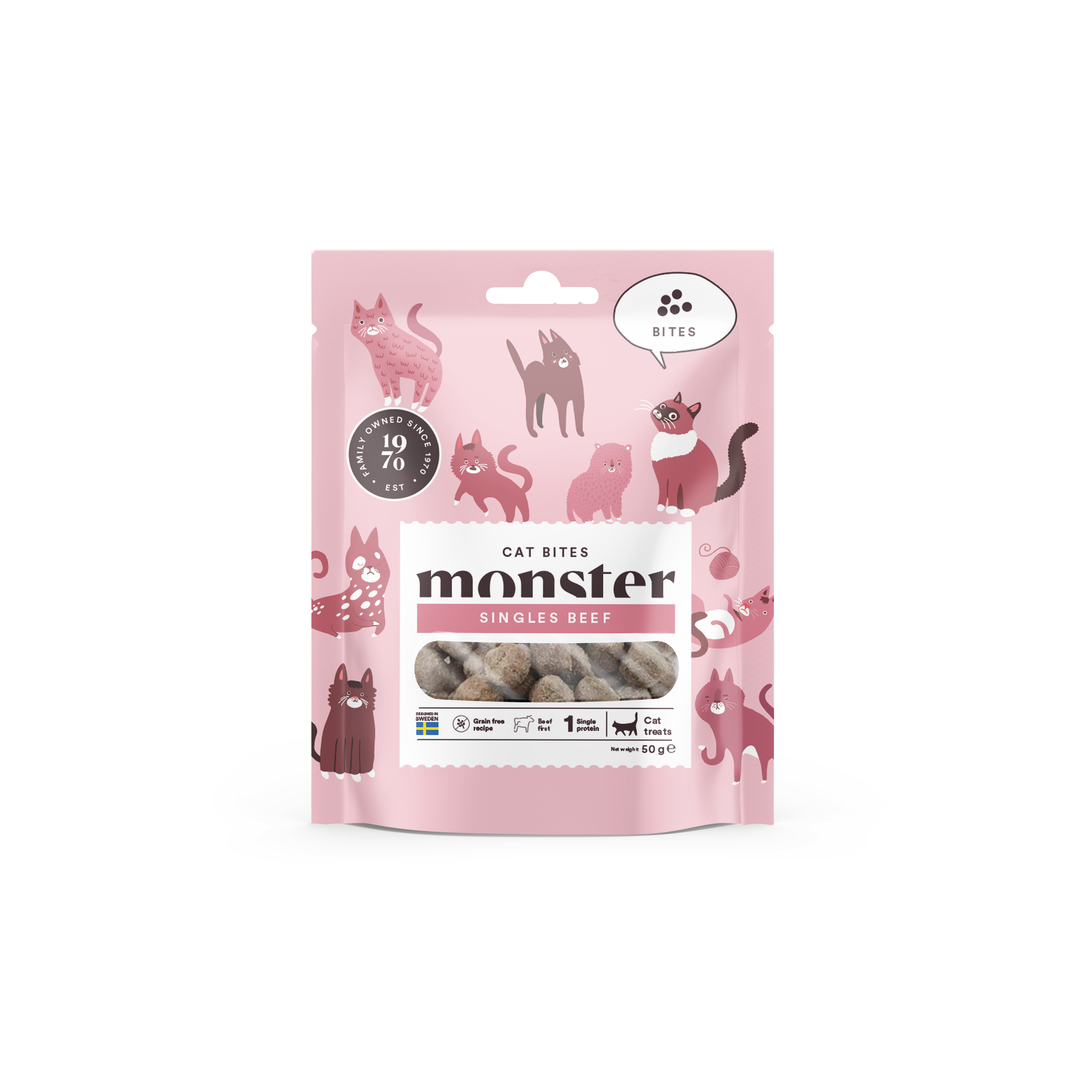 Monster Pet Food Cat Bites Beef 50 g