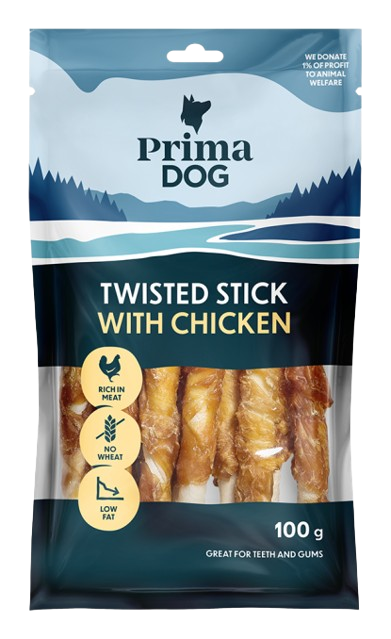 Prima Dog - Twisted Stick Chicken 45 stk. 400 g - Hund - Hundegodteri - Dyrekassen.no