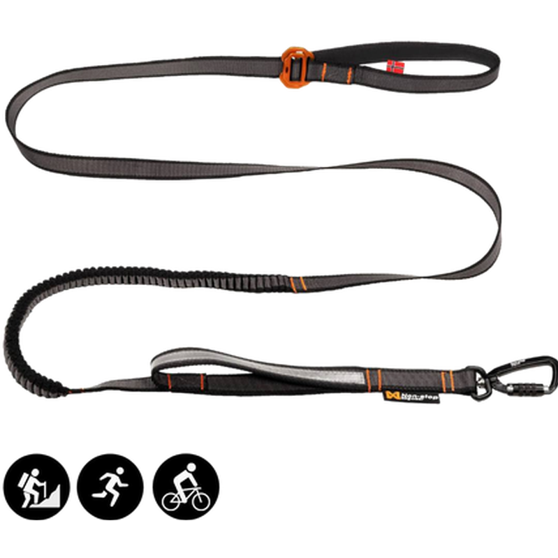 Non-Stop Dogwear - Touring Bungee Adjustable Grey Small - Hund - Sport - Dyrekassen.no