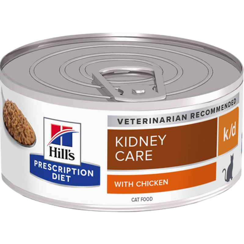 Hill's Prescription Diet Feline - k/d Kidney Care Chicken 156 g x 24 - Katt - Helse og pels - Hygiene - Kattemat - Dyrekassen.no