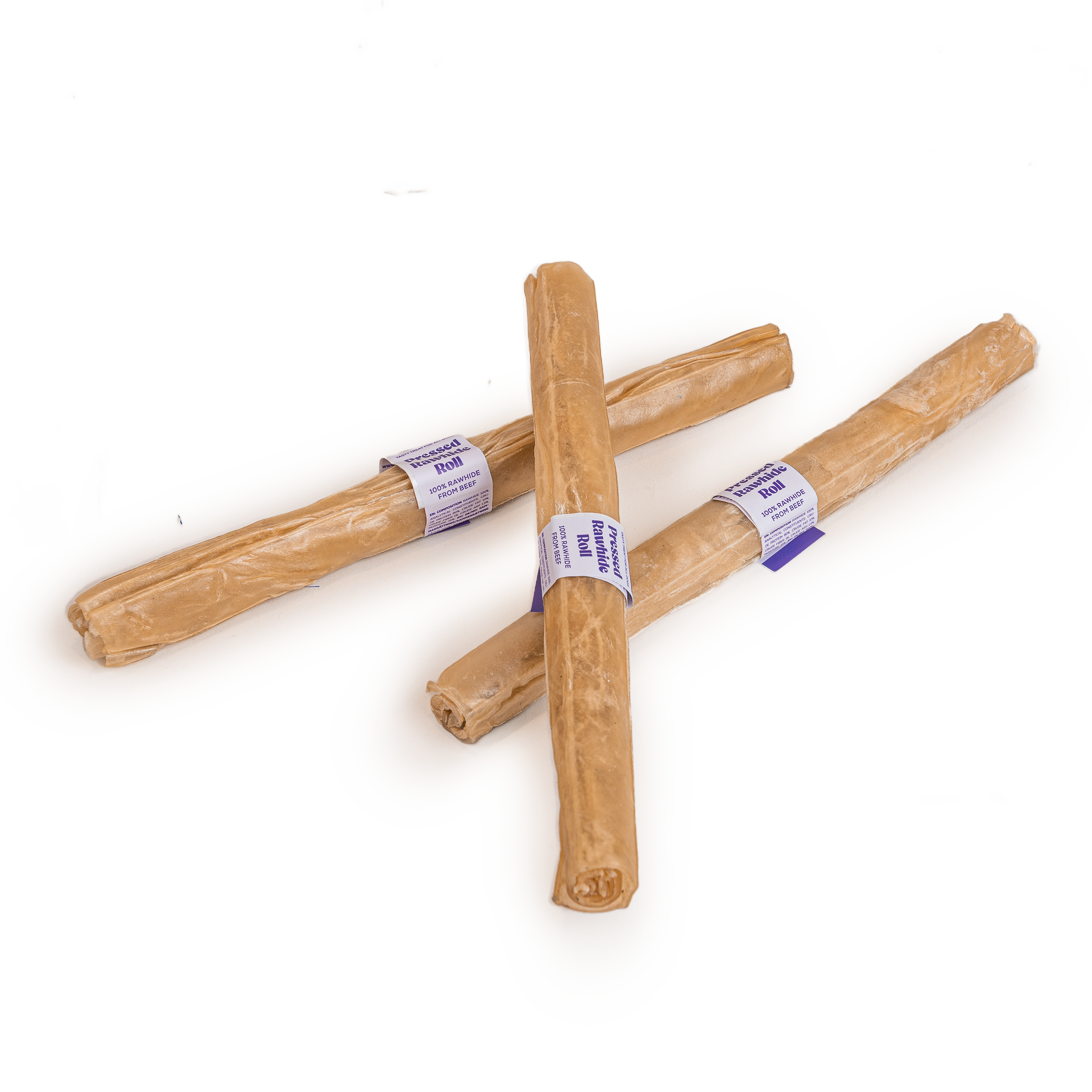 Presset tyggerull av råhud - Naturell 85 g