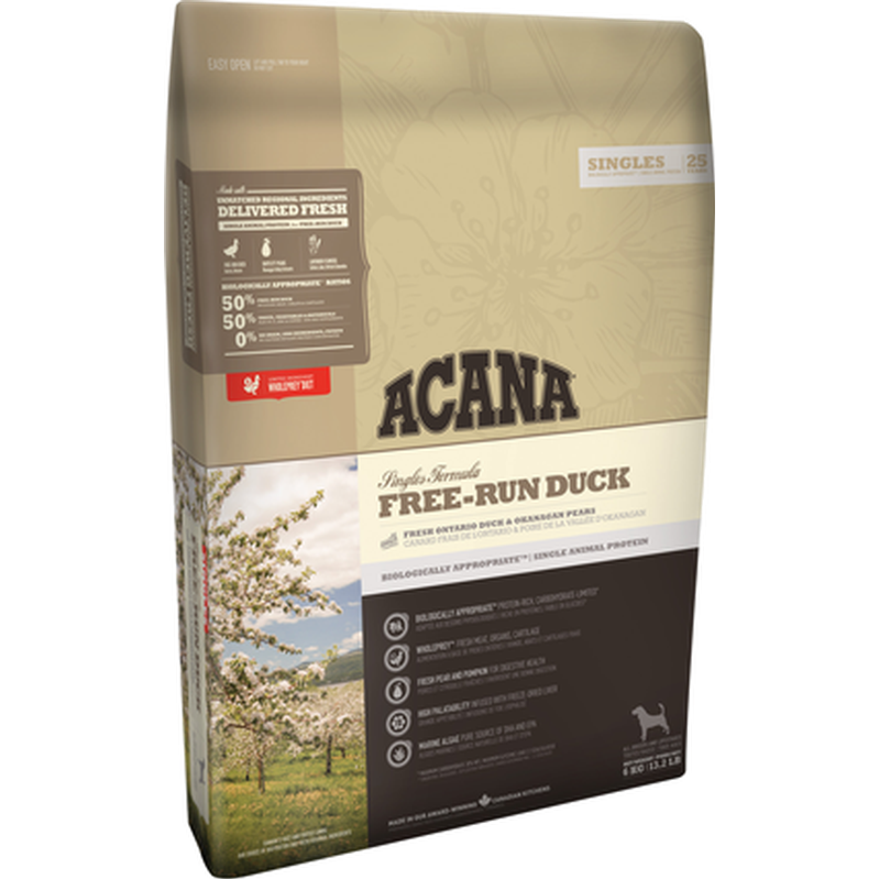 Acana - Dog Singles Free-Run Duck 2 kg - Hund - Hundefôr - Dyrekassen.no
