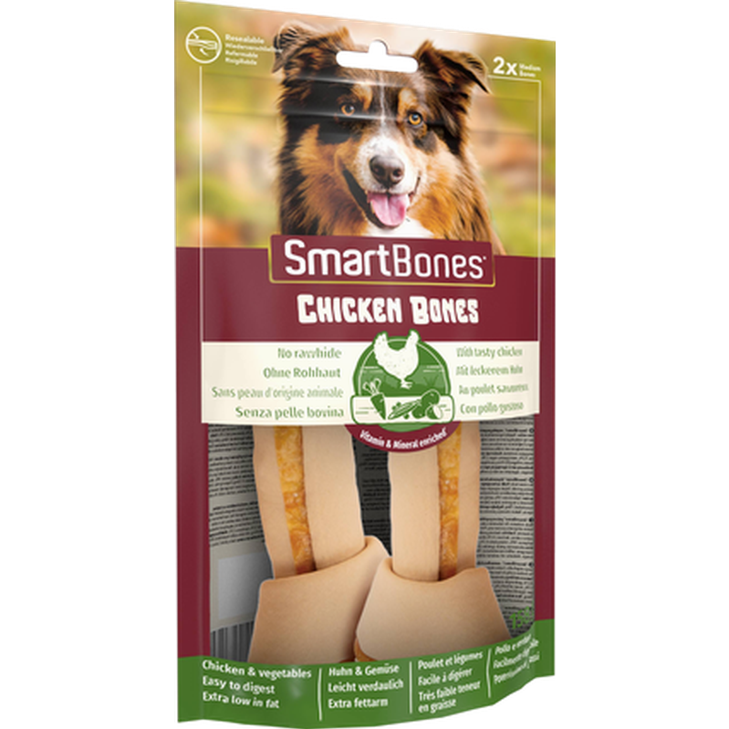 SmartBones - Kylling Medium 2-pakning N - Hund - Hundegodteri - Dyrekassen.no