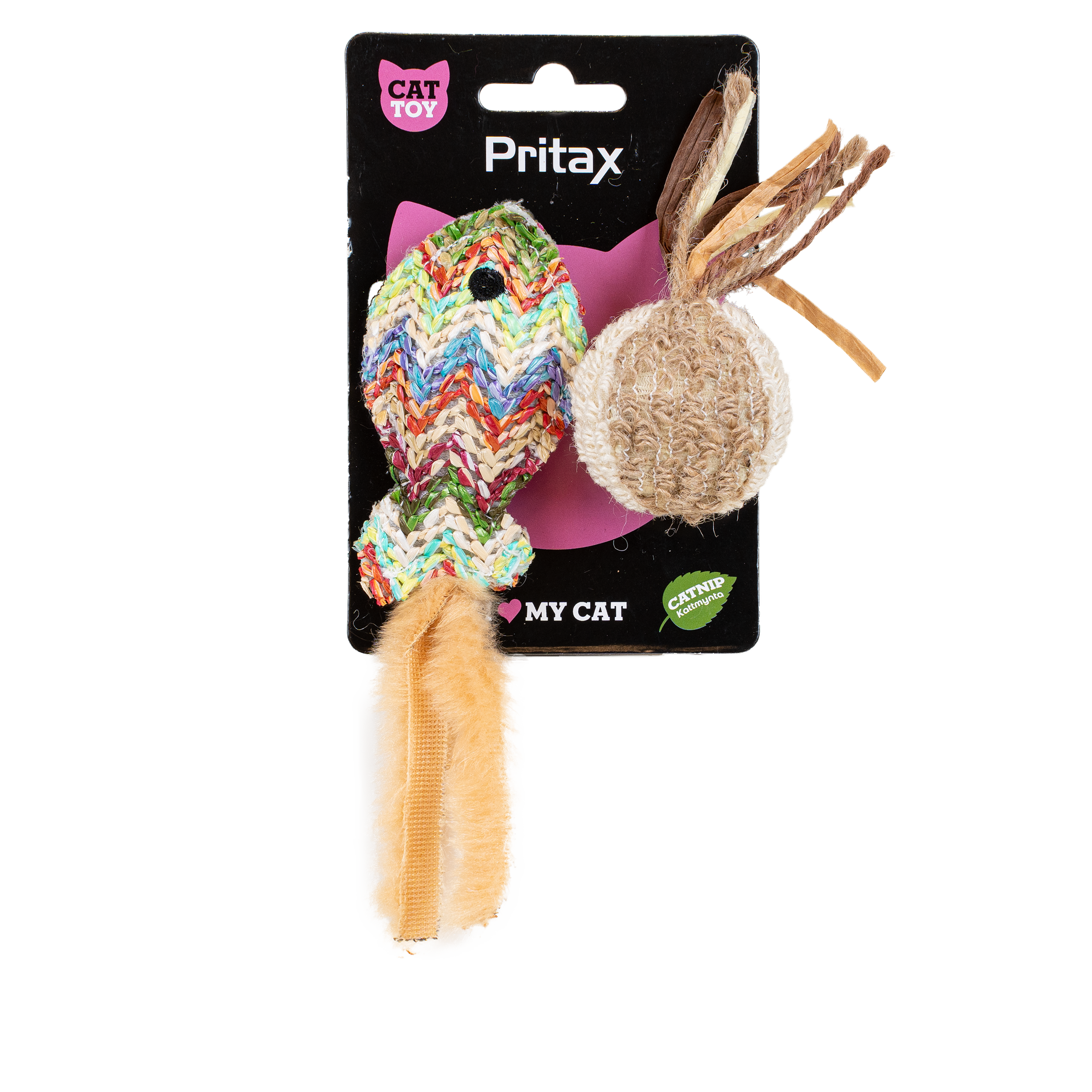 Pritax Kattelek Natural Squeegee, 16x5x1,5cm, flerfarget