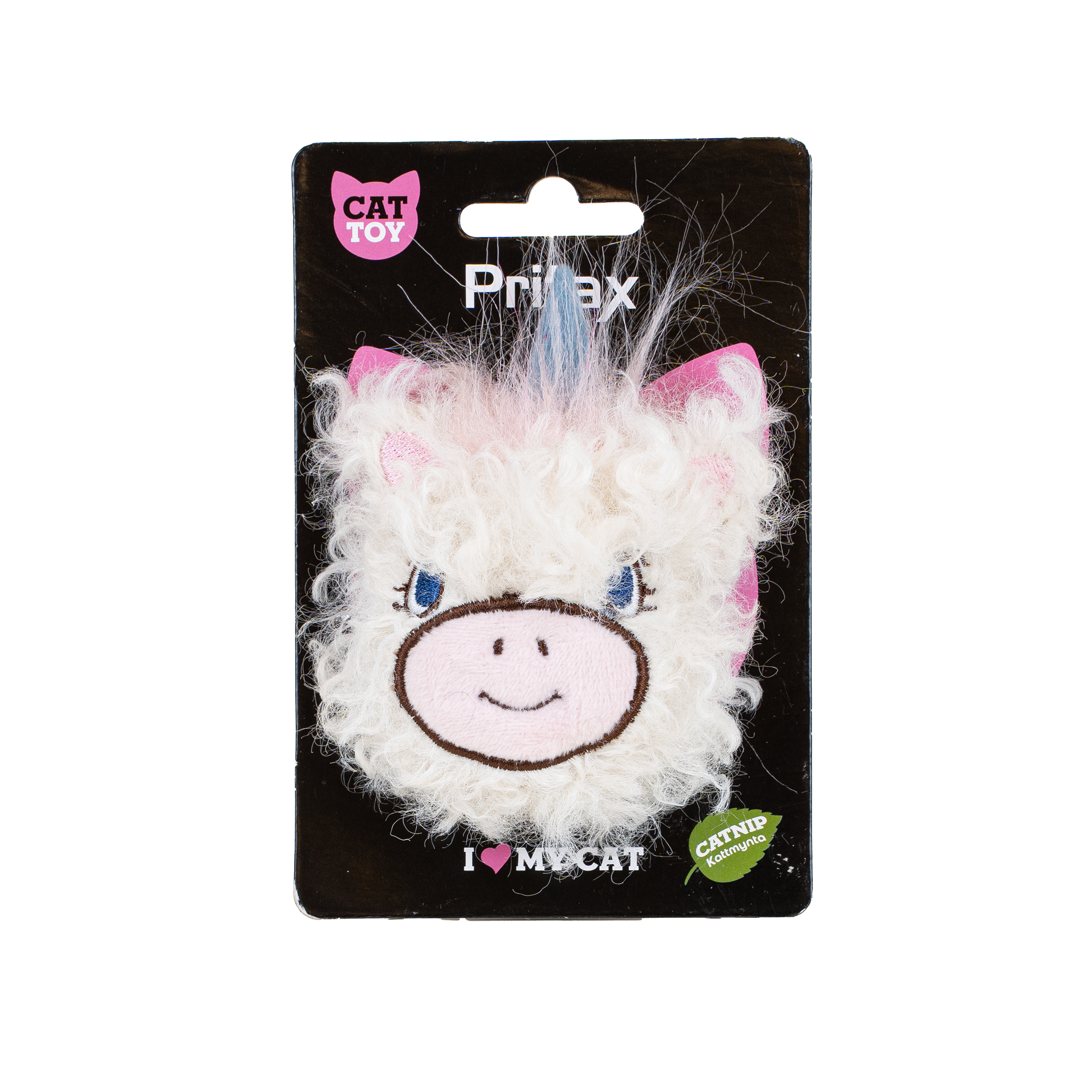 Pritax Katteleketøy Enhjørninghode Elin, 8x12x2,5cm, Flerfarget