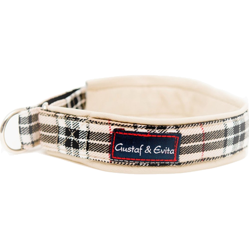 Gustaf och Evita - Hundehalsbånd Half Iron Leather Shouldered Beige 30 cm - Hund - Hundebur - Hundehalsbånd - Dyrekassen.no