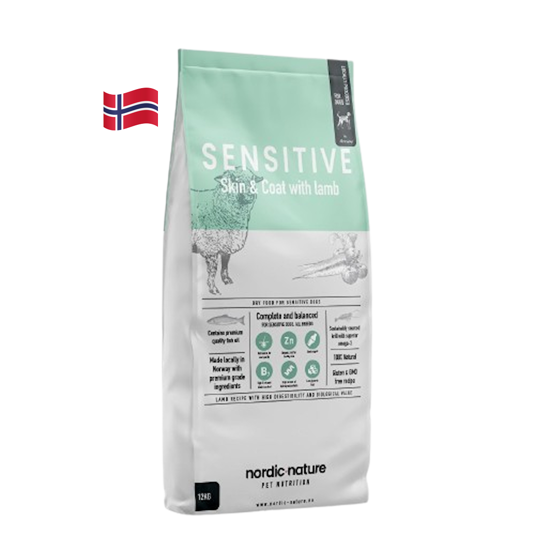 Nordic Nature - Sensitive Skin & Coat Lamb 12 kg - Hund - Tørrfôr - Dyrekassen.no