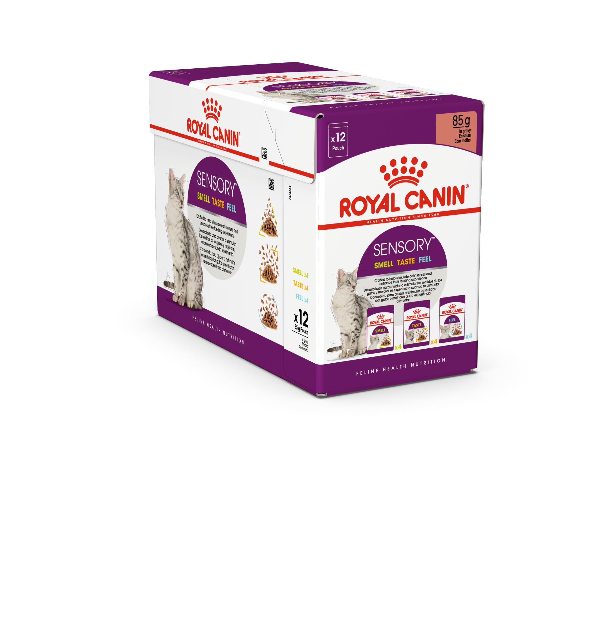 Royal Canin - Feline Sensory Blandingsboks Saus 85g x 12 stk - porsjonsposer - Katt - Helse og pels - Kosttilskudd - Våtfôr - Dyrekassen.no
