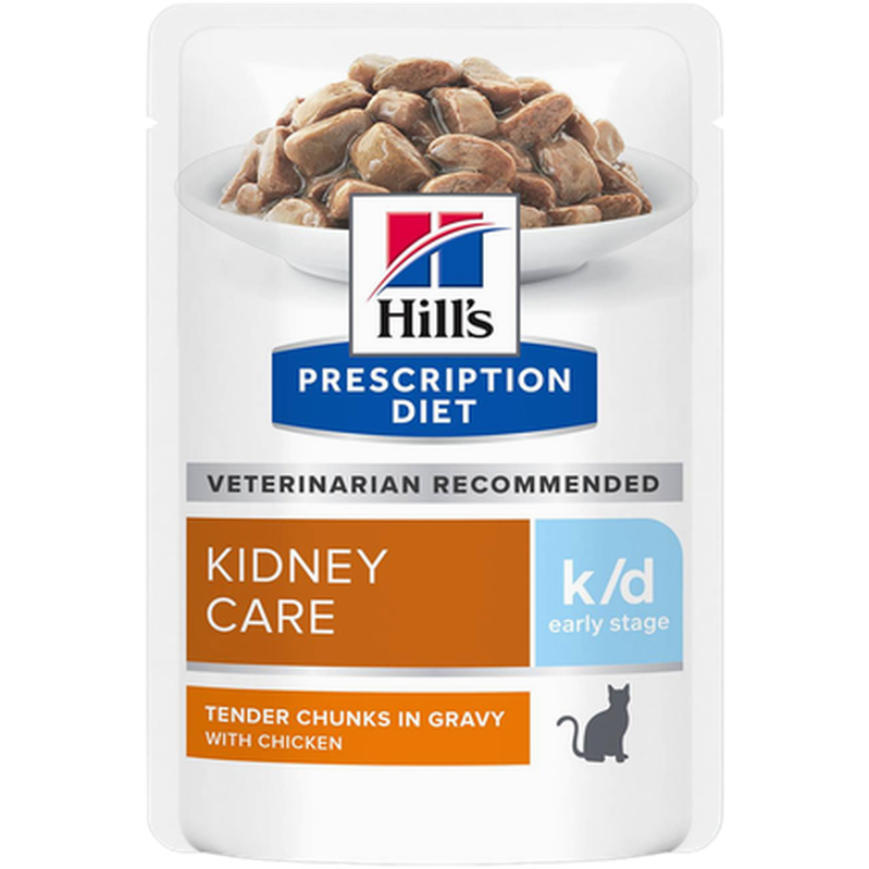 Hill's Prescription Diet Feline - k/d Kidney Care Early Stage Pouch 12 x 85 g - Katt - Helse og pels - Hygiene - Kattemat - Dyrekassen.no