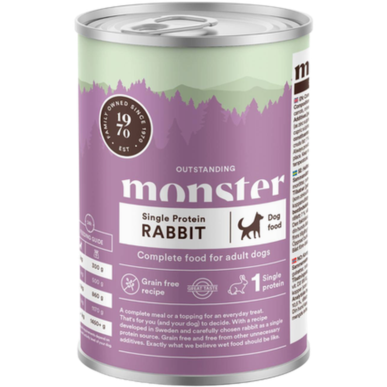Monster Pet Food Dog Adult Single Rabbit Boks 
​
