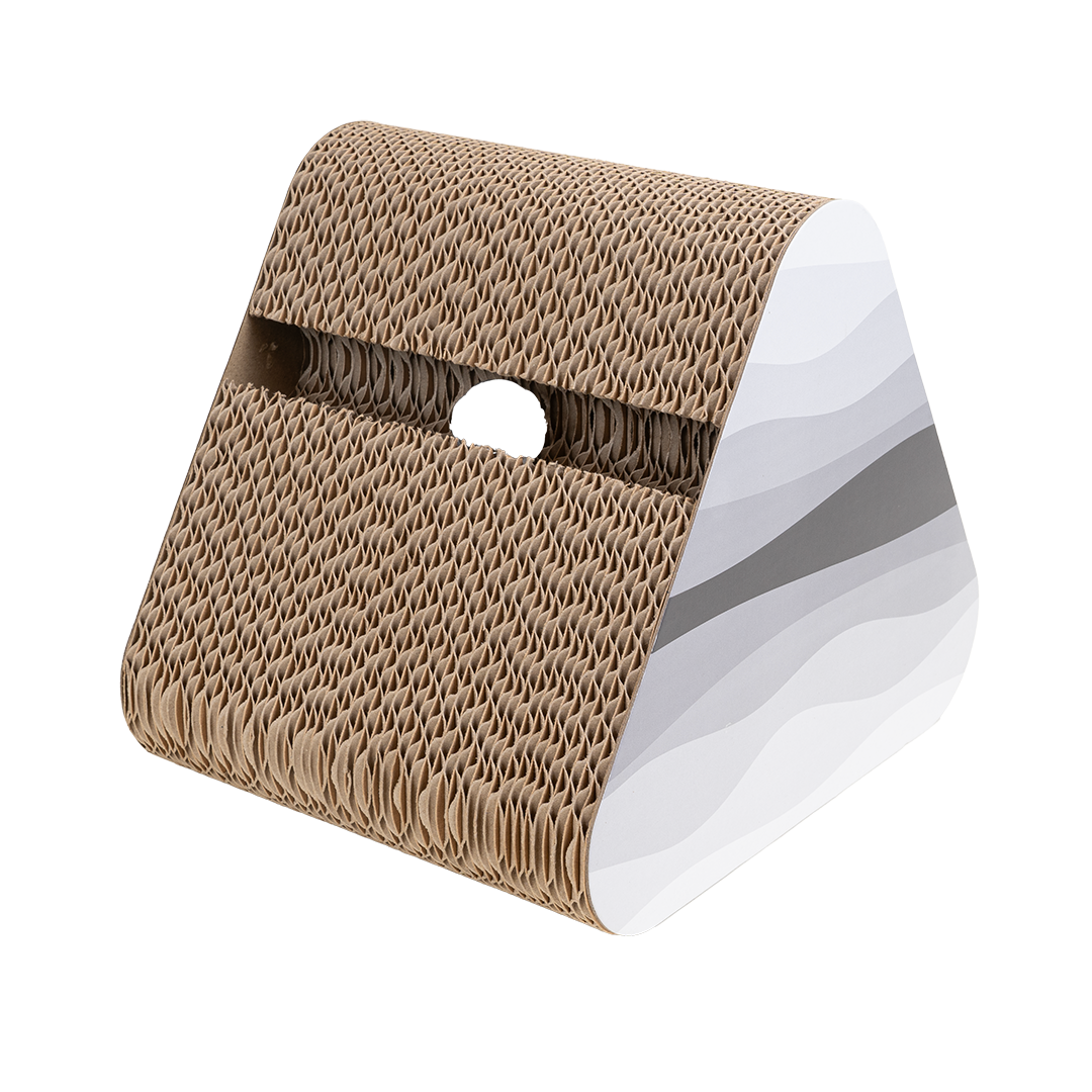 Pawsome Trifun kløepinne av papp, 30x24x26cm, Grå