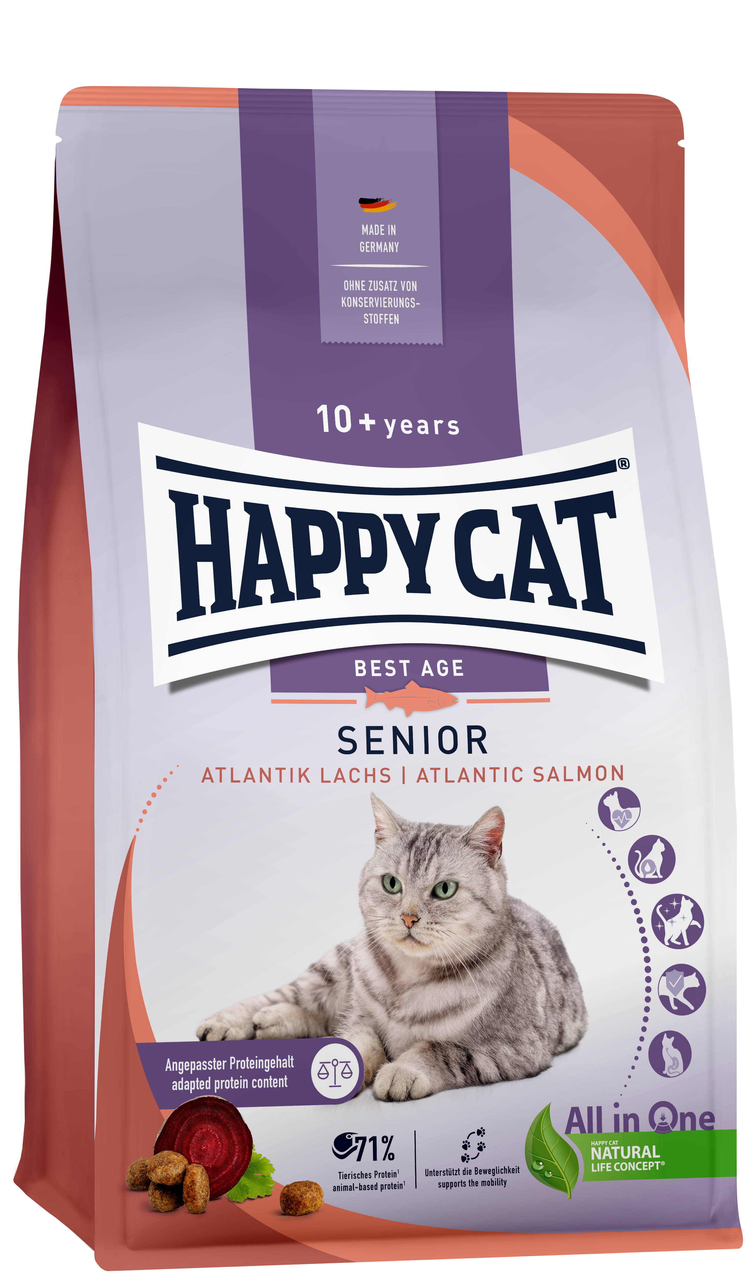 Happy Cat - Senior Culinary Atlantic Salmon Purple 4 kg - Katt - Helse og pels - Kosttilskudd - Tørrfôr - Dyrekassen.no