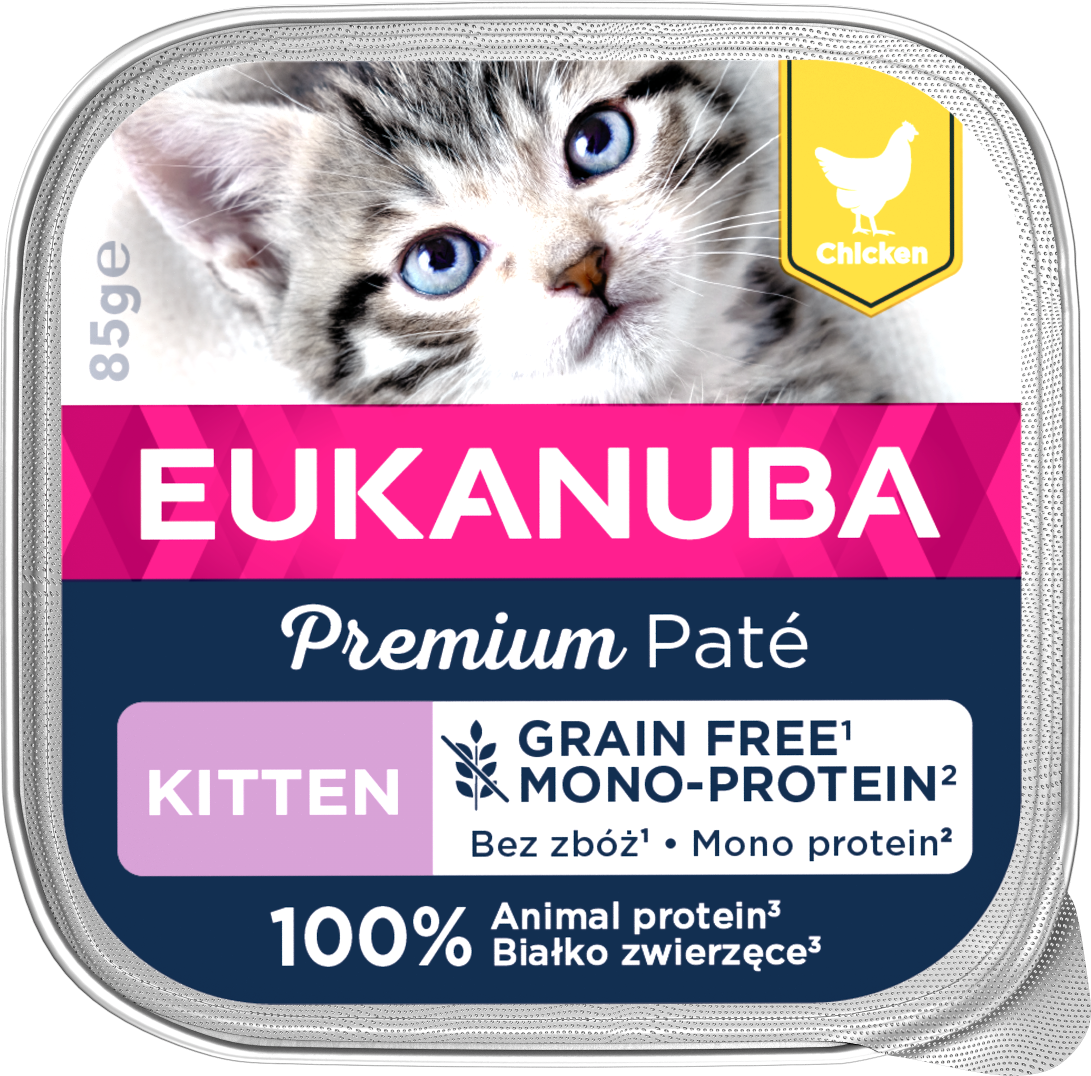 Eukanuba - Katt Grain Free Kitten Kyllingpaté Mono 85 g - Katt - Helse og pels - Kosttilskudd - Våtfôr - Dyrekassen.no