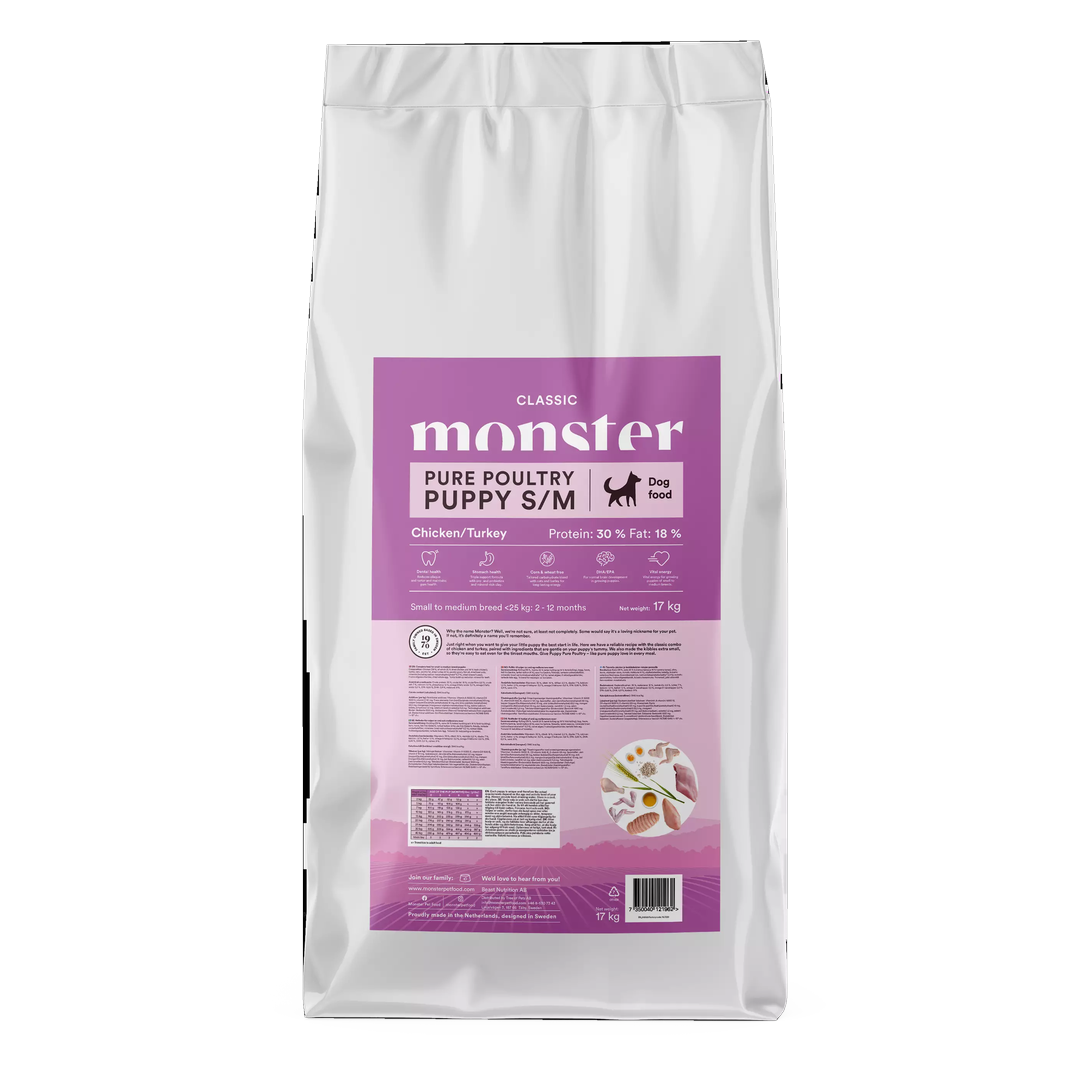 Monster Pet Food Monster Tørrfôr Classic Puppy Pure Poultry S/M