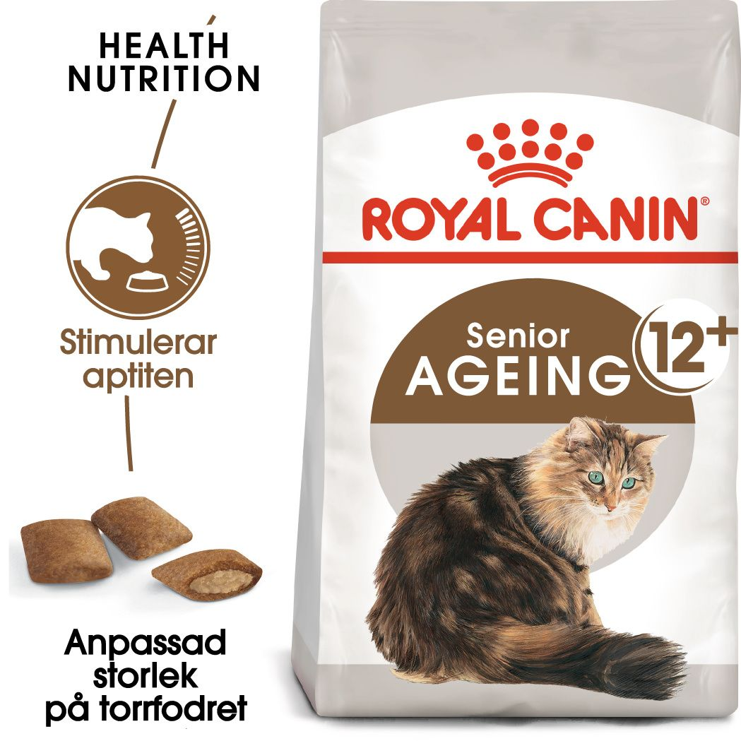 Royal Canin - Feline Ageing +12 2 kg - Katt - Helse og pels - Kosttilskudd - Tørrfôr - Dyrekassen.no