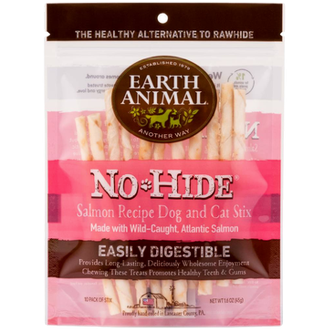 Earth Animal - No-Hide Salmon Chew Stixs 45 g 10-pk. - Hund - Godbiter til hund - Dyrekassen.no
