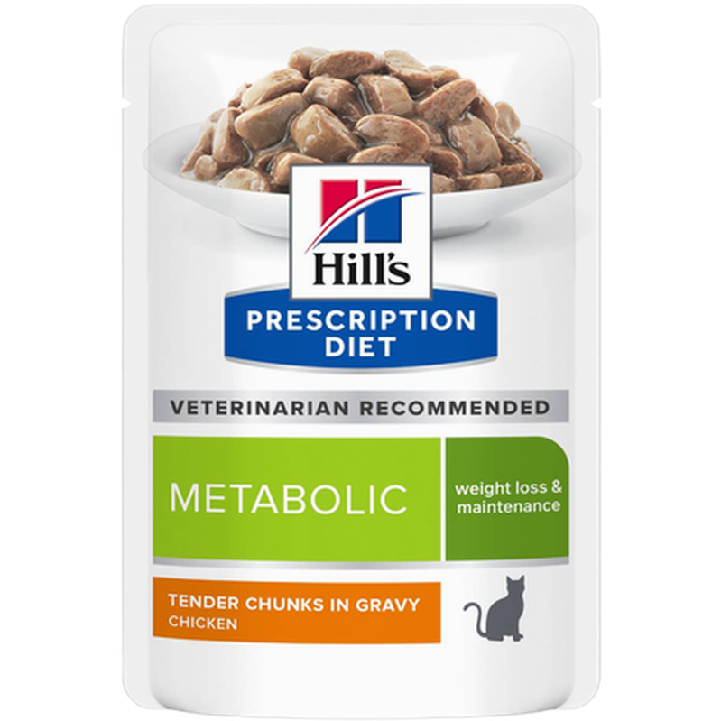 Hill's Prescription Diet Feline - Metabolic Weight Chicken Pouch 12x85g - Katt - Helse og pels - Hygiene - Kattemat - Dyrekassen.no