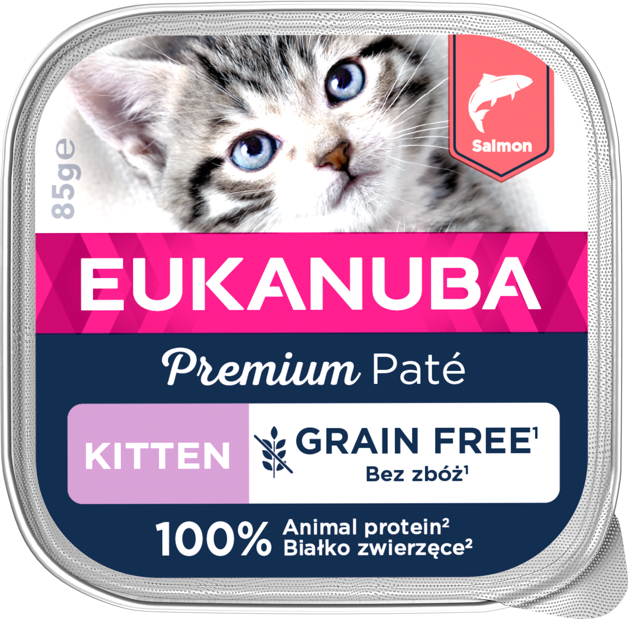 Eukanuba - Katt Grain Free Kitten laksepaté 85 g - Katt - Helse og pels - Kosttilskudd - Våtfôr - Dyrekassen.no