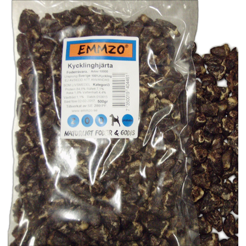 Tørket kyllinghjerte helt brunt 500 g